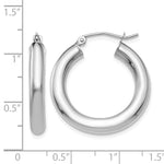 Lade das Bild in den Galerie-Viewer, 14K White Gold Round Lightweight Classic Hoop Earrings 25mm x 4mm
