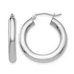 Lade das Bild in den Galerie-Viewer, 14K White Gold Round Lightweight Classic Hoop Earrings 25mm x 4mm
