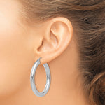 Indlæs billede til gallerivisning 14K White Gold Round Classic Hoop Earrings 40mm x 5mm
