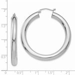 Indlæs billede til gallerivisning 14K White Gold Round Classic Hoop Earrings 40mm x 5mm
