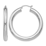 Indlæs billede til gallerivisning 14K White Gold Round Classic Hoop Earrings 40mm x 5mm

