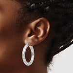 Load image into Gallery viewer, 14K White Gold Round Classic Hoop Earrings 35mm x 5mm
