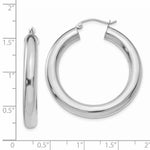 Load image into Gallery viewer, 14K White Gold Round Classic Hoop Earrings 35mm x 5mm
