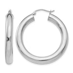 Load image into Gallery viewer, 14K White Gold Round Classic Hoop Earrings 35mm x 5mm
