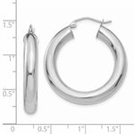 Lade das Bild in den Galerie-Viewer, 14K White Gold Round Classic Hoop Earrings 30mm x 5mm
