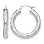 Lade das Bild in den Galerie-Viewer, 14K White Gold Round Classic Hoop Earrings 30mm x 5mm
