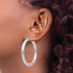 Load image into Gallery viewer, 14K White Gold Round Classic Hoop Earrings 45mm x 5mm
