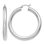Charger l'image dans la galerie, 14K White Gold Round Lightweight Classic Hoop Earrings 45mm x 5mm
