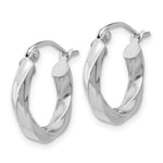 Load image into Gallery viewer, 14k White Gold Hoop Earrings 3mm Twisted
