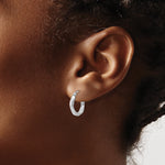 Load image into Gallery viewer, 14k White Gold Hoop Earrings 3mm Twisted

