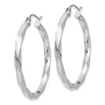Lade das Bild in den Galerie-Viewer, 14k White Gold Hoop Earrings 3mm Twisted
