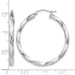 Lade das Bild in den Galerie-Viewer, 14k White Gold Hoop Earrings 3mm Twisted
