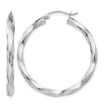 Lade das Bild in den Galerie-Viewer, 14k White Gold Hoop Earrings 3mm Twisted
