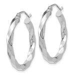 Lade das Bild in den Galerie-Viewer, 14k White Gold Hoop Earrings 3mm Twisted
