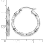 Lade das Bild in den Galerie-Viewer, 14k White Gold Hoop Earrings 3mm Twisted
