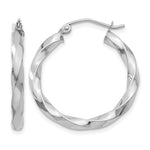 Lade das Bild in den Galerie-Viewer, 14k White Gold Hoop Earrings 3mm Twisted
