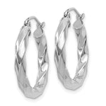 Indlæs billede til gallerivisning 14k White Gold Hoop Earrings 3mm Twisted
