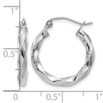 Indlæs billede til gallerivisning 14k White Gold Hoop Earrings 3mm Twisted
