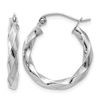 Indlæs billede til gallerivisning 14k White Gold Hoop Earrings 3mm Twisted
