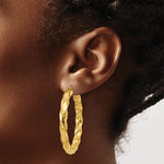 Load image into Gallery viewer, 14k Yellow Gold Hoop Earrings Polished 5.0mm Twisted
