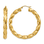 Load image into Gallery viewer, 14k Yellow Gold Hoop Earrings Polished 5.0mm Twisted
