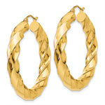 Load image into Gallery viewer, 14k Yellow Gold Hoop Earrings Polished 5.0mm Twisted
