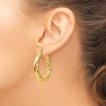 Load image into Gallery viewer, 14k Yellow Gold Hoop Earrings Polished 5.0mm Twisted
