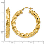 Load image into Gallery viewer, 14k Yellow Gold Hoop Earrings Polished 5.0mm Twisted
