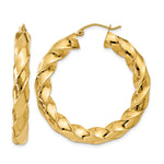 Load image into Gallery viewer, 14k Yellow Gold Hoop Earrings Polished 5.0mm Twisted
