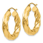 Lade das Bild in den Galerie-Viewer, 14k Yellow Gold Hoop Earrings Polished 5.0mm Twisted
