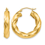 Lade das Bild in den Galerie-Viewer, 14k Yellow Gold Hoop Earrings Polished 5.0mm Twisted
