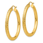 Load image into Gallery viewer, 14K Yellow Gold Round Diamond Cut Classic Hoop Earrings 40mm x 4mm
