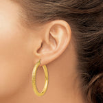 Load image into Gallery viewer, 14K Yellow Gold Round Diamond Cut Classic Hoop Earrings 40mm x 4mm
