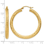 Load image into Gallery viewer, 14K Yellow Gold Round Diamond Cut Classic Hoop Earrings 40mm x 4mm
