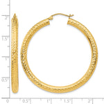 Lade das Bild in den Galerie-Viewer, 14K Yellow Gold Round Diamond Cut Classic Hoop Earrings 45mm x 4mm
