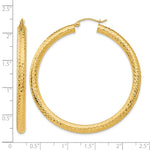 Charger l'image dans la galerie, 14K Yellow Gold Round Diamond Cut Hoop Earrings 50mm x 4mm
