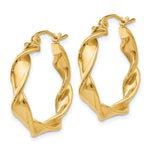 Indlæs billede til gallerivisning 14k Yellow Gold Hoop Earrings 4.00mm Twisted
