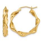 Indlæs billede til gallerivisning 14k Yellow Gold Hoop Earrings 4.00mm Twisted
