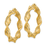 Lade das Bild in den Galerie-Viewer, 14k Yellow Gold Hoop Earrings Polished &amp; Greek Satin Twisted 43.6mm x 42.75mm
