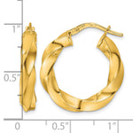 Load image into Gallery viewer, 14k Yellow Gold Hoop Earrings Polished Twisted
