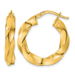 Load image into Gallery viewer, 14k Yellow Gold Hoop Earrings Polished Twisted
