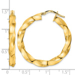 Indlæs billede til gallerivisning 14k Yellow Gold Hoop Earrings Polished Twisted 33.25mm x 4mm
