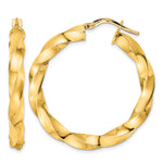 Indlæs billede til gallerivisning 14k Yellow Gold Hoop Earrings Polished Twisted 33.25mm x 4mm

