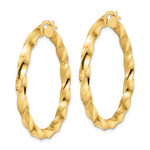 Indlæs billede til gallerivisning 14k Yellow Gold Hoop Earrings Polished Twisted 42mm x 4mm
