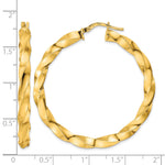 Indlæs billede til gallerivisning 14k Yellow Gold Hoop Earrings Polished Twisted 42mm x 4mm
