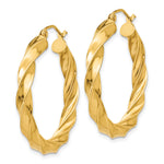 Indlæs billede til gallerivisning 14k Yellow Gold Hoop Earrings Light Twisted
