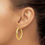 Indlæs billede til gallerivisning 14k Yellow Gold Hoop Earrings Light Twisted
