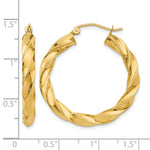 Indlæs billede til gallerivisning 14k Yellow Gold Hoop Earrings Light Twisted
