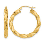 Indlæs billede til gallerivisning 14k Yellow Gold Hoop Earrings Light Twisted
