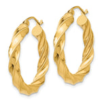Indlæs billede til gallerivisning 14k Yellow Gold Hoop Earrings Light Twisted
